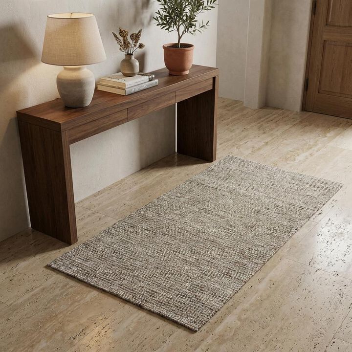 HomeRoots 3' X 5' Natural Wool Handmade Area Rug