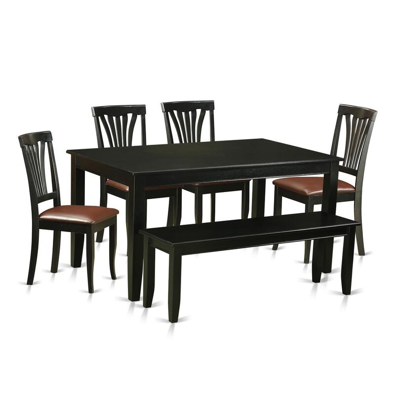 6 Pc Kitchen nook Dining set - Kitchen dinette Table and 4 Dining Chairs plus Bench