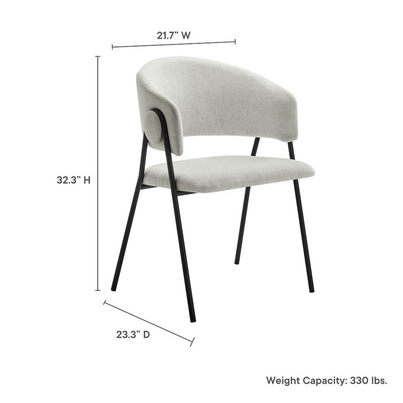 Nella Upholstered Heathered Chenille Dining Chairs Set of 2 image number 2