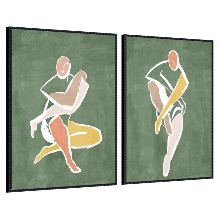 Seated Figure on Green 2 Piece