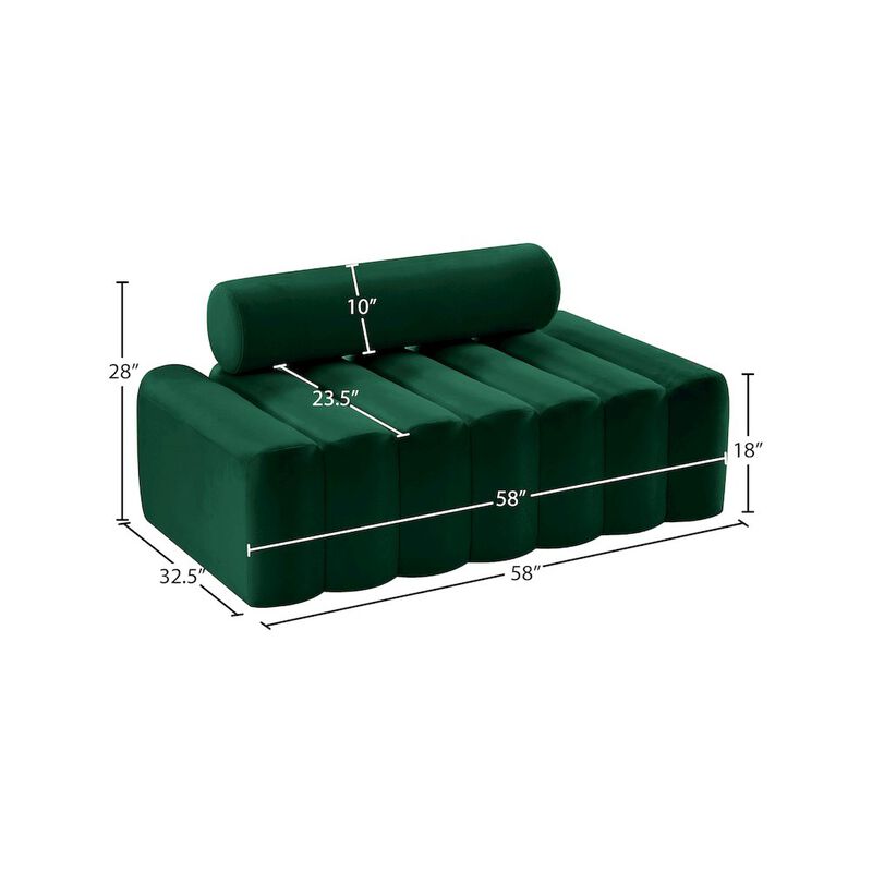 Meridian Furniture Melody Green Velvet Loveseat