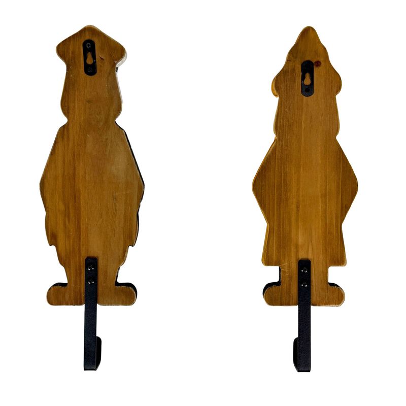 Set Of 2 Nautical Sailor Captain Fisherman Wall Hooks, Wood & Metal 1475 In image number 2