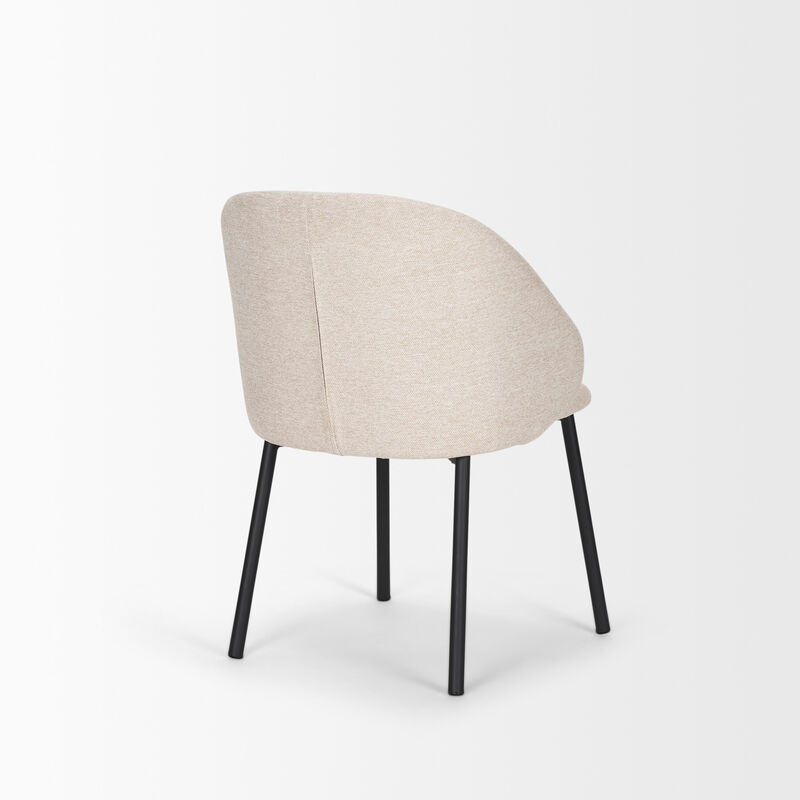 HomeRoots Set of Two Gray and Black Fabric Dining Side Chairs image number 3