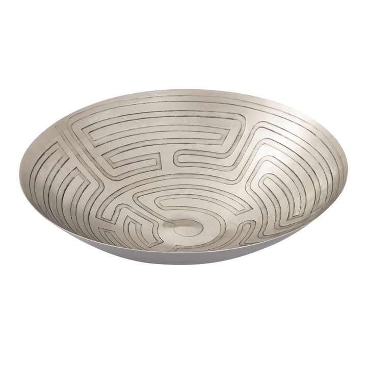 Maze Etched Bowl in Silver