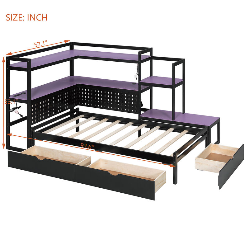 Merax Twin Size Multi-Functional Gaming Daybed image number 5