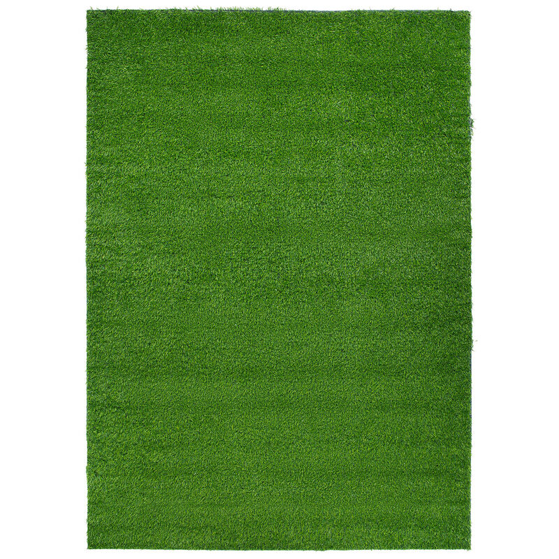 World Rug Gallery Artificial Turf Solid Grass Indoor Outdoor Area Rug:  Medium Pile,  Stain & Fade Resistant image number 0