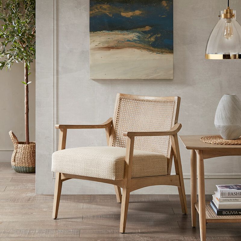 Gracie Mills Mccarthy Reclaimed Wood Cane Accent Chair