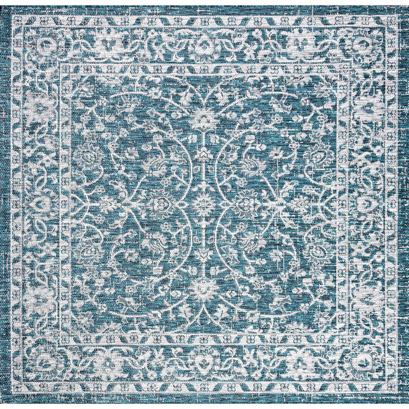 Palazzo Vine and Border Textured Weave Square Indoor/Outdoor Area Rug