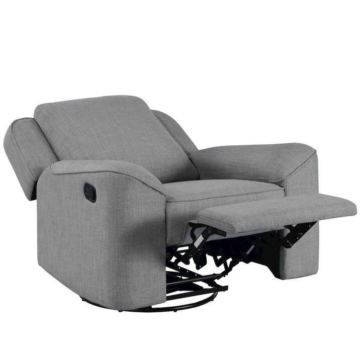 Acme Furniture Destiny Glider Recliner Swivel in Gray Linen