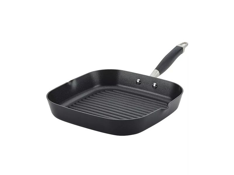 Anolon Advanced Home Hard-Anodized 11" Nonstick Deep Square Grill Pan image number 0