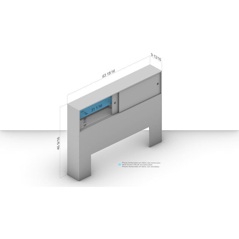 Polifurniture Victoria Queen Size Storage Headboard, White