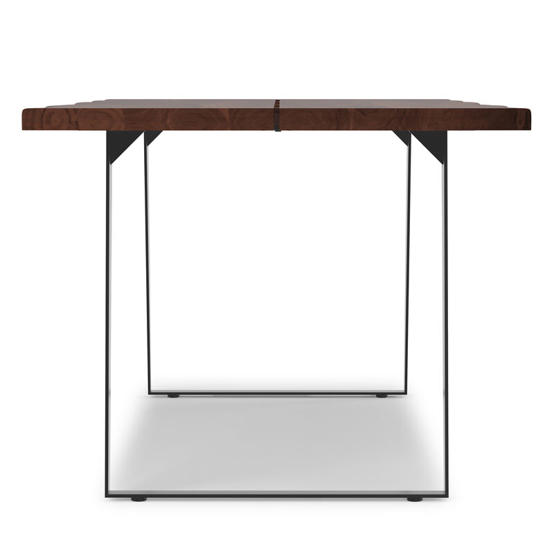 Delta 72 inch x 36 inch Rectangle Modern Industrial Dining Table in Dark Walnut image number 4