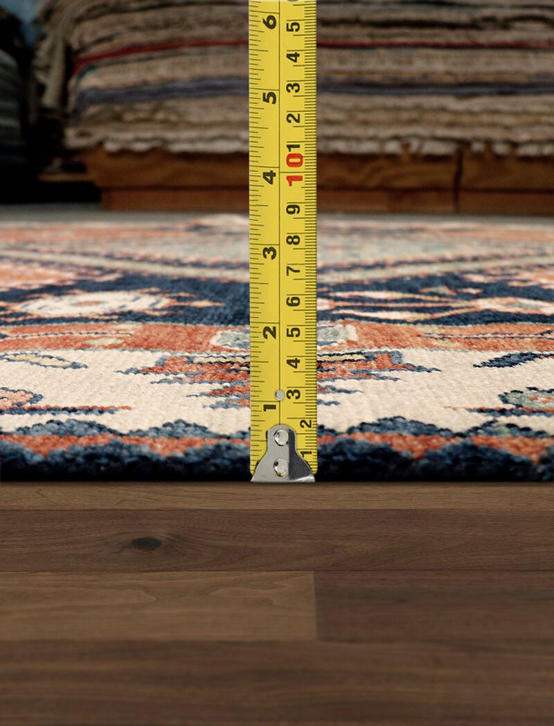 Pasargad Home Kazak Hand-Knotted Navy Wool Area Rug- 6' 8'' X 10' 3'' image number 4
