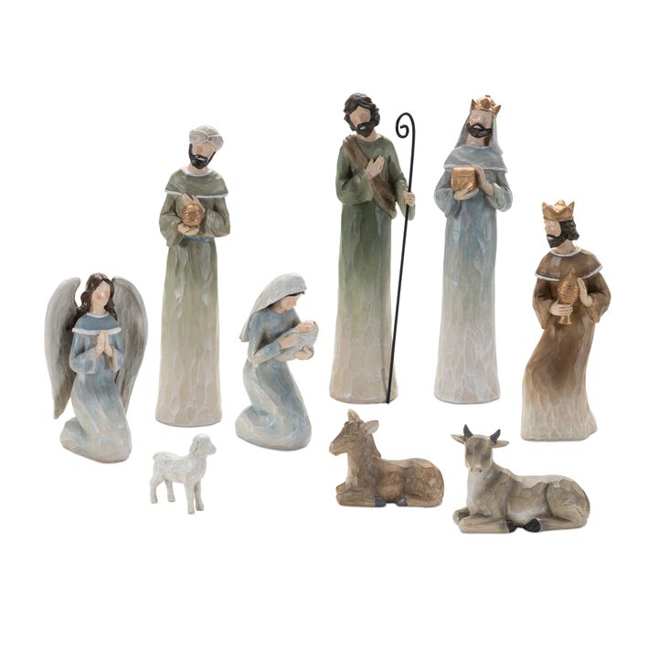 9-Piece Modern Nativity Figurine Set – Holiday Christmas Nativity Scene for Home Decor or Religious Display