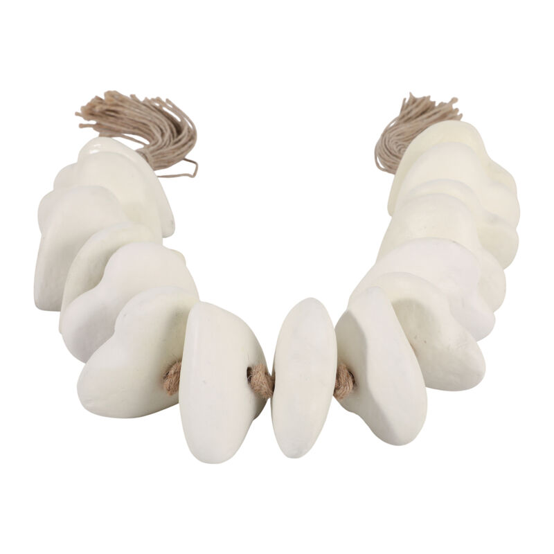 40x3" Paper Mache Hearts Garland, White image number 3