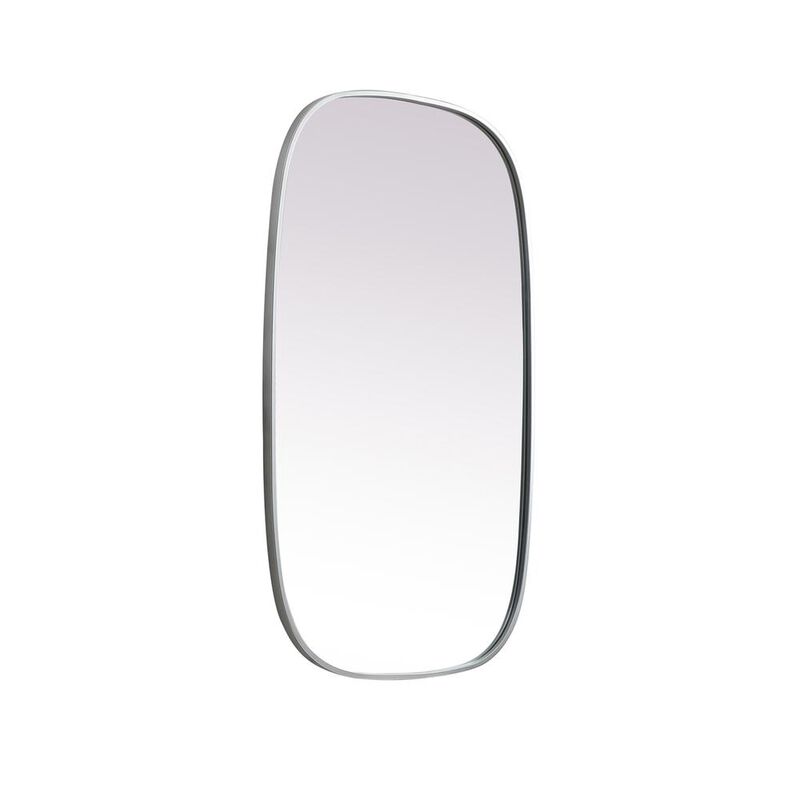 Elegant Decor Metal Frame Oval Mirror 24x40 Inch in Silver