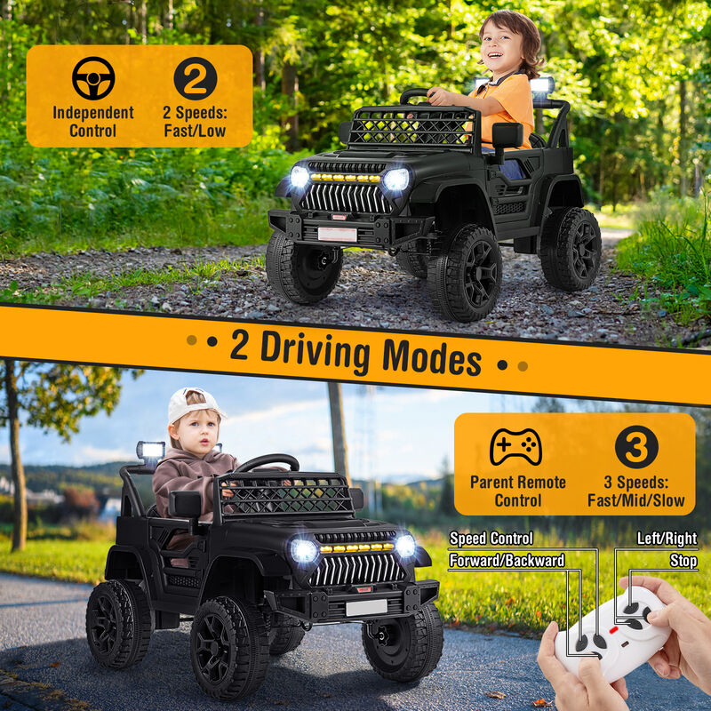 Kids 12V Ride On Truck Car with Music Player and Remote Control image number 4