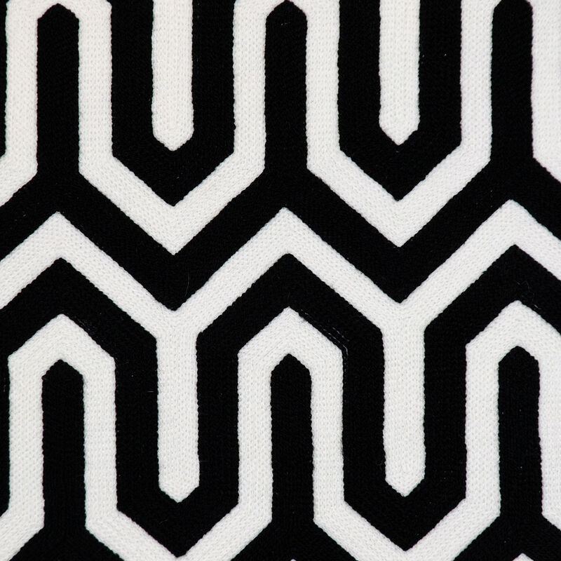 HomeRoots 20" Black Geometric Cotton Throw Pillow image number 4