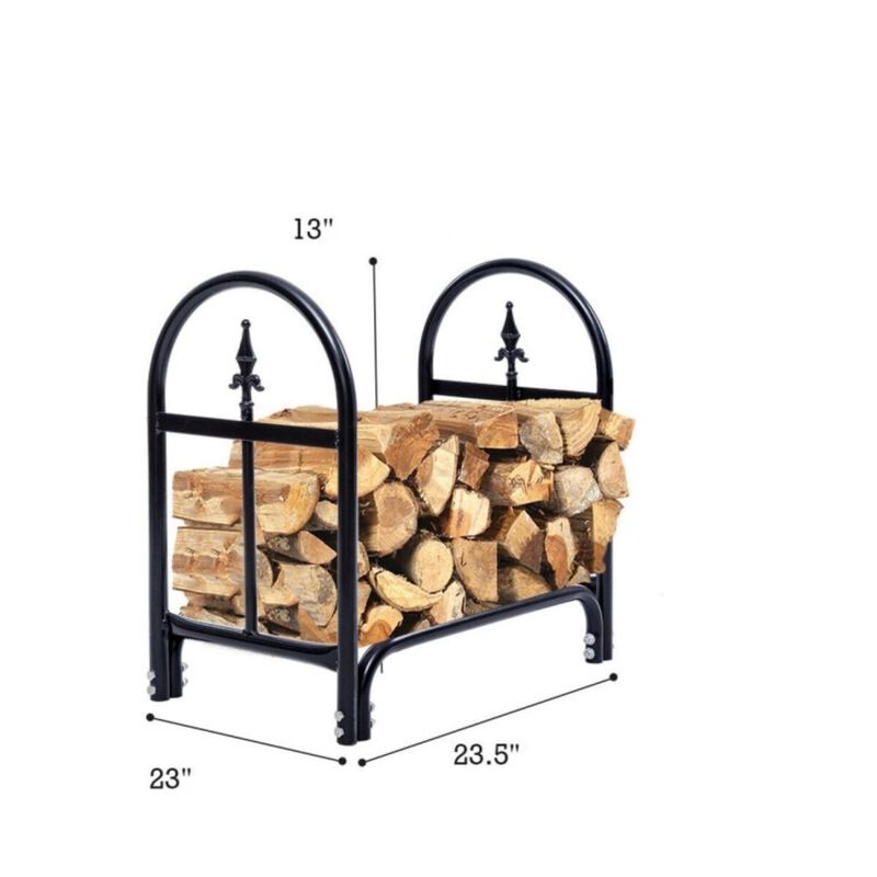 QuikFurn 2 Ft. Small Indoor/Outdoor Heavy Duty Steel Firewood Storage Holder
