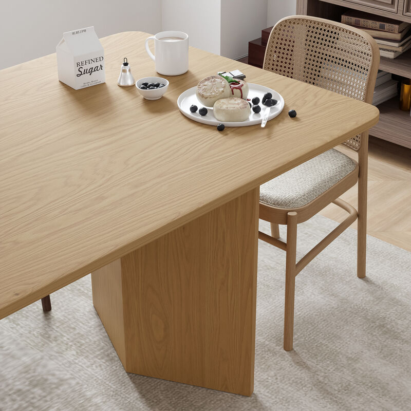 Brix 79V-Shaped Leg Square Wooden Dining Table