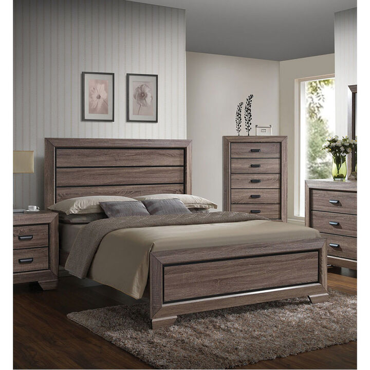 Lyndon Queen Bed in Weathered Gray Grain