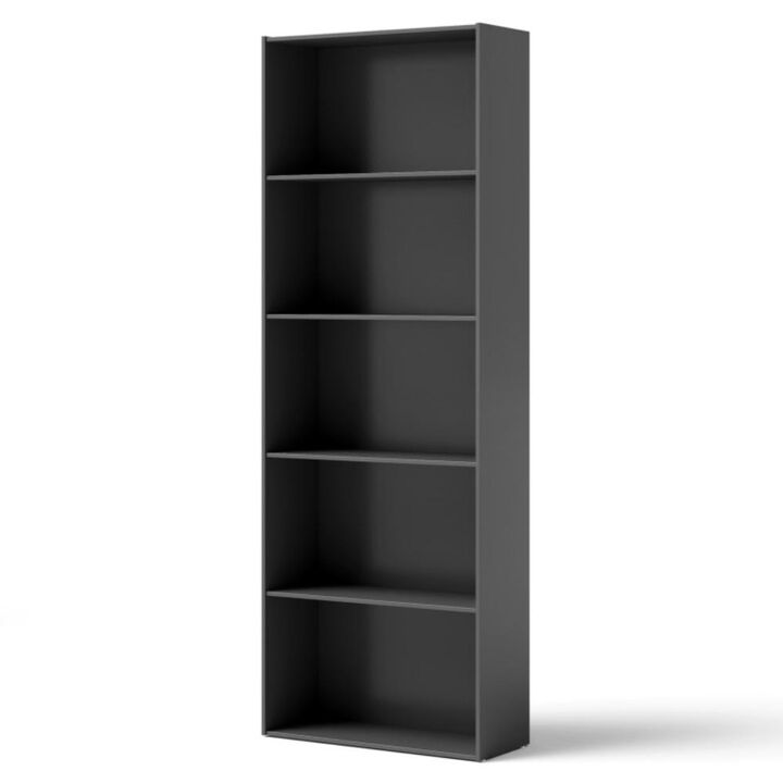 Hivvago 5-Shelf Storage Bookcase Modern Multi-Functional Display Cabinet Furniture