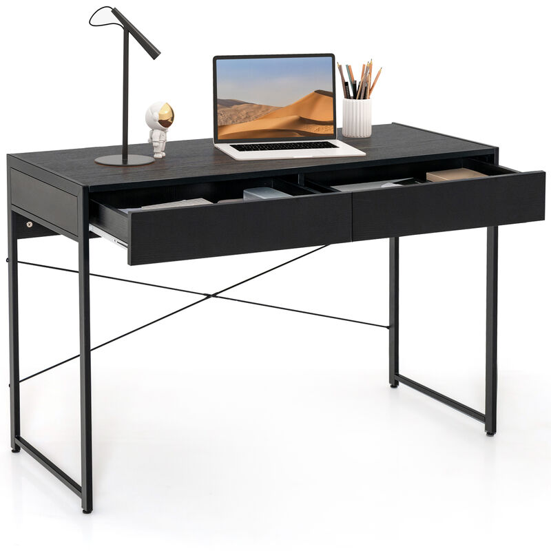 Drawer Home Office Desk with Steel Frame