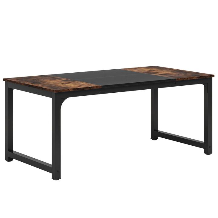 Tribesigns 6FT Conference Table, 70.8"W Rectangular Meeting Room Table for 6, Boardroom Table Computer Desk for Office, Farmhouse Large Office Desk Workstation, Holds 800 lbs