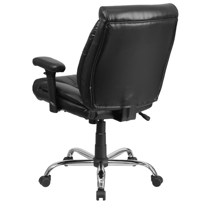 HERCULES Series Big & Tall 400 lb. Rated Black Fabric Deep Tufted Swivel Ergonomic Task Office Chair with Adjustable Arms image number 4