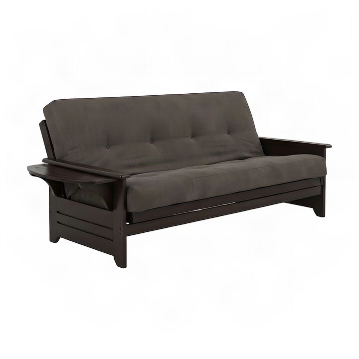 Phoenix Frame-Espresso Finish-Suede Gray Mattress