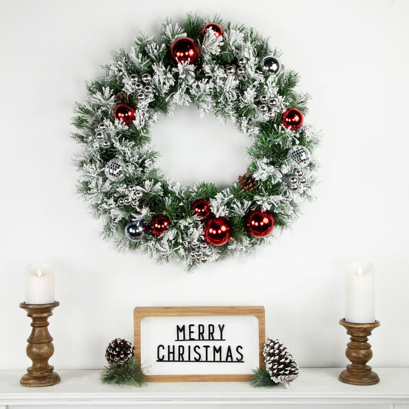6.75" Shiny Silver Shatterproof Ball Ornament Christmas Pick image number 2