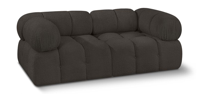 Meridian Furniture Ames Brown Boucle Fabric Modular Sofa