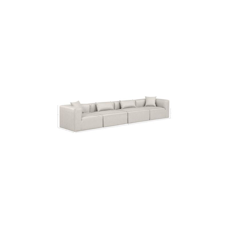 Meridian Furniture Cube Cream Vegan Leather Modular Sofa