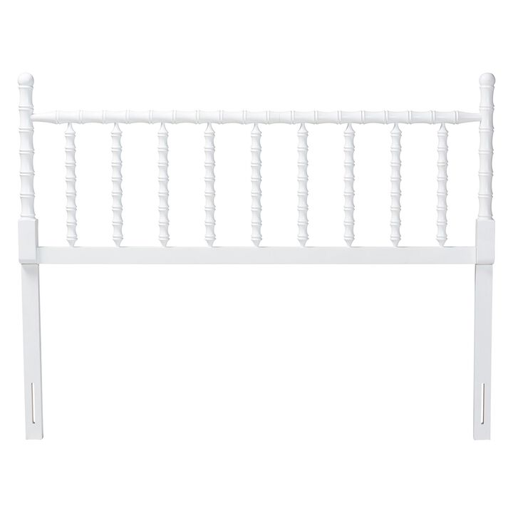 Baxton Studio Edaline Bamboo Motif Headboard - Crafted Wood Panel with Decorative Turned Spindle Design for Boho Costal Bedroom