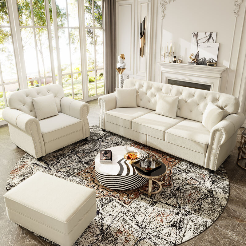 Upholstered Velvet Sofa 4 Seat image number 1