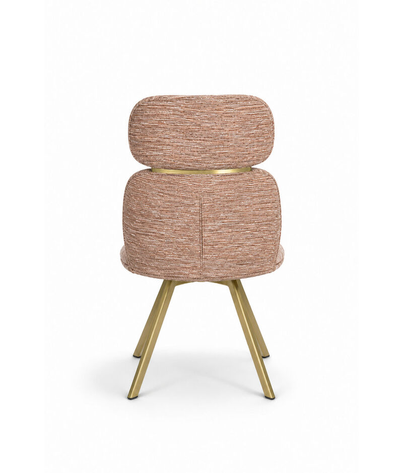 2-Piece Modern Upholstered Dining Chair Set with Gold Metal Legs, High Back Side Chairs (Set of 2) image number 3