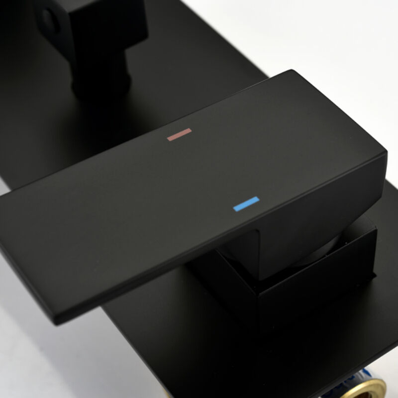 Brass Matte Shower Faucet Set with Rainfall Shower Head and Handheld Sprayer