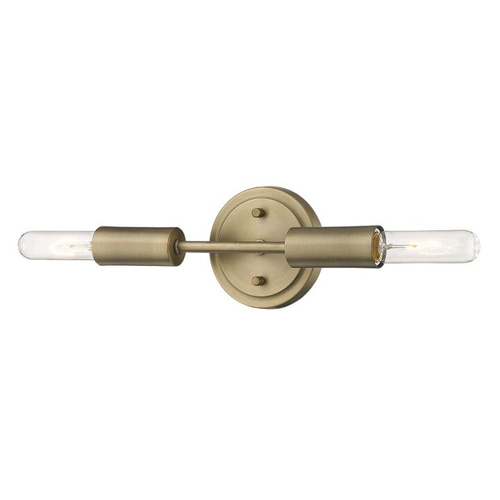 Hivvago Two Light Dull Gold Narrow Bulb Wall Light