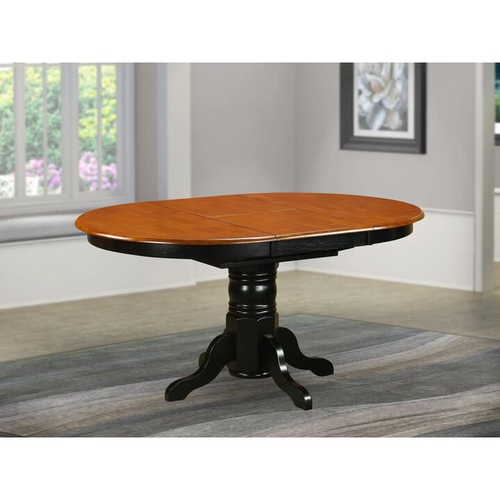 East West Furniture Oval Table with 18 Butterfly leaf -Black and Cherry