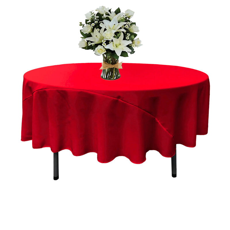 Round Polyester Poplin Tablecloth for Weddings, Parties and Banquet Use image number 1