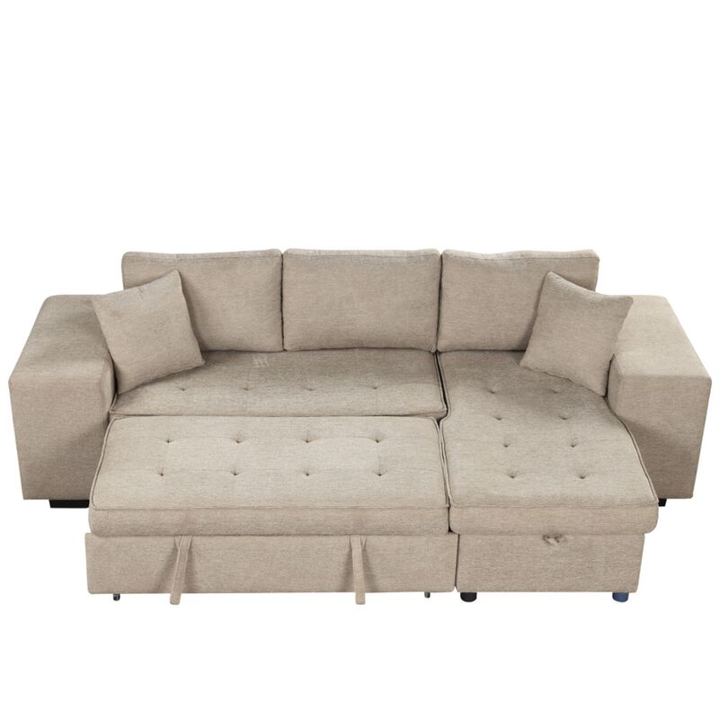Torwuf Reversible Sleeper Sectional Sofa image number 4