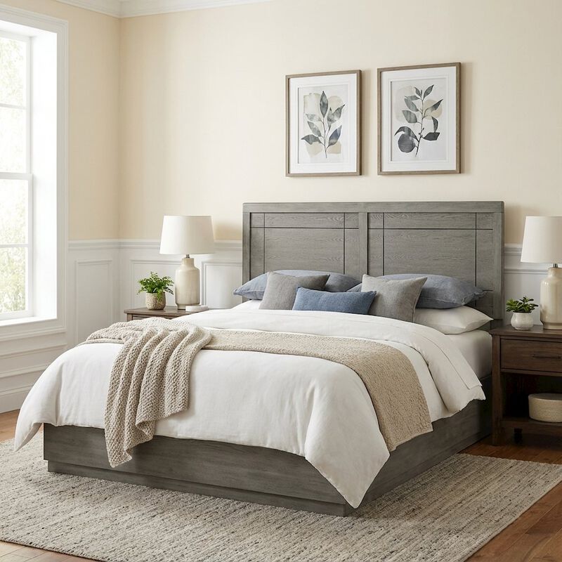 Wood Full Headboard with Classic Design for Comfortable Bedroom Upgrade image number 4