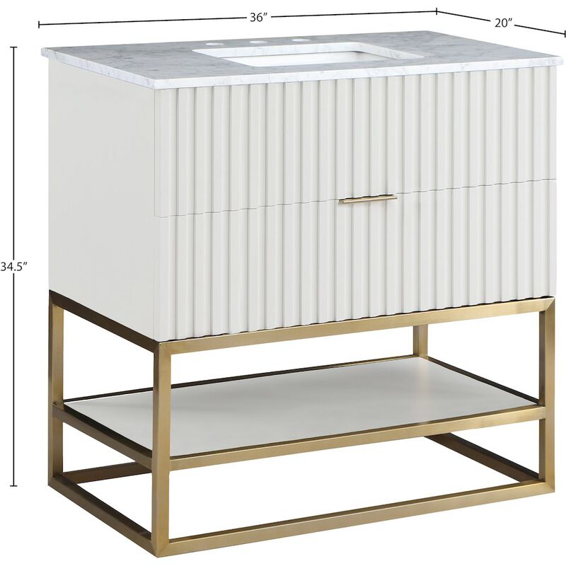 Meridian Furniture Monad White Bathroom Vanity