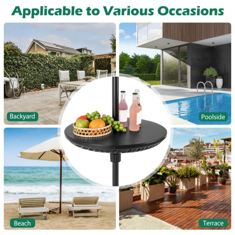 Patio Umbrella Table Tray Adjustable with Umbrella Poles image number 8