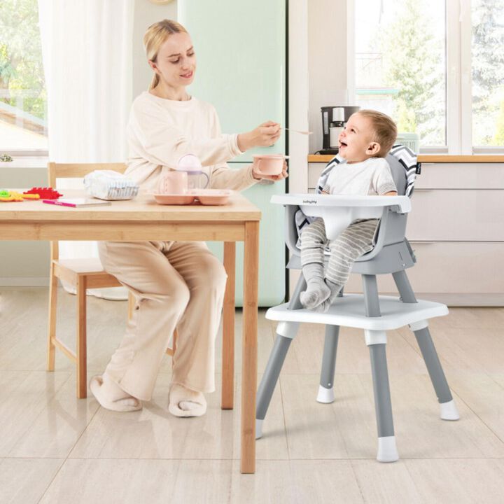 Hivvago 6-in-1 Convertible Baby High Chair with Adjustable Removable Tray