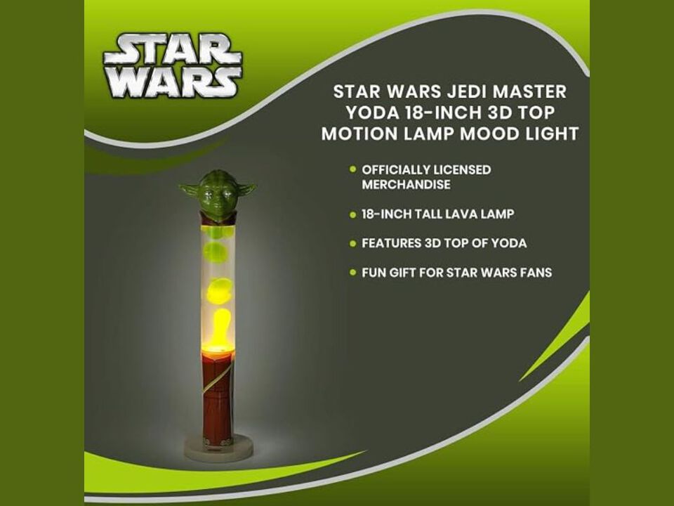 Star Wars Jedi Master Yoda 18-Inch 3D Top Motion Lamp, Mood Light for Home Decor