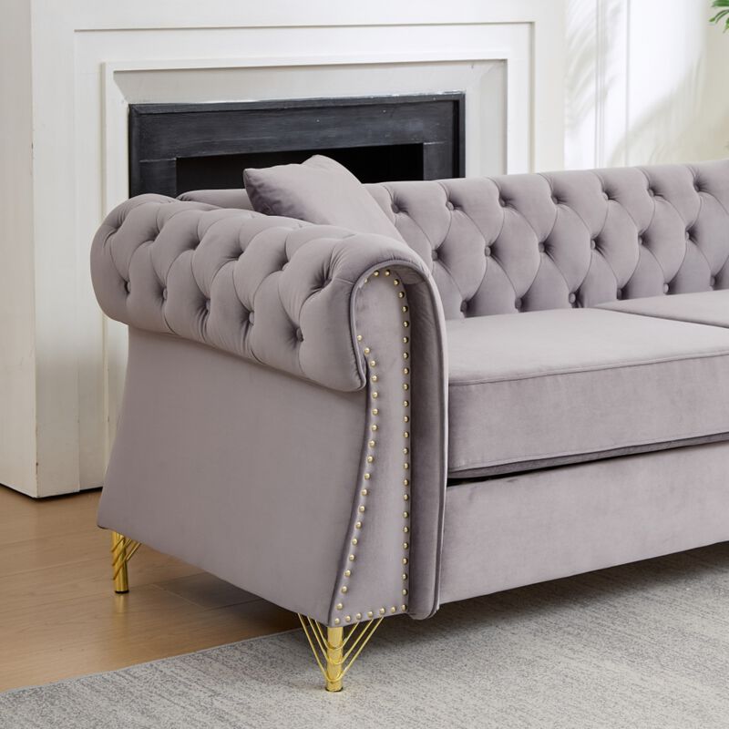 Brast Velvet Chesterfield Sofa image number 6