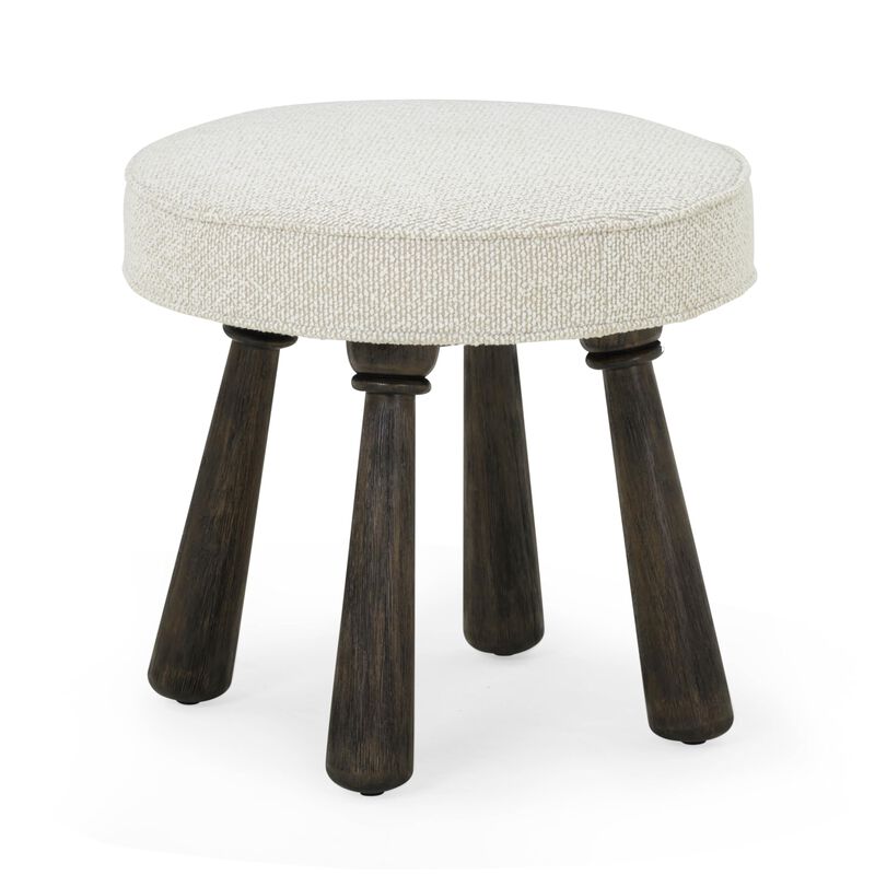 TOV Furniture Pookie Cream Chenille Boucle Stool image number 0