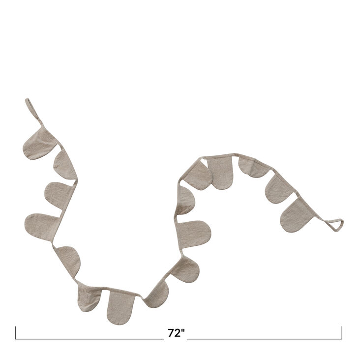 Cotton Scalloped Holiday Garland, Beige