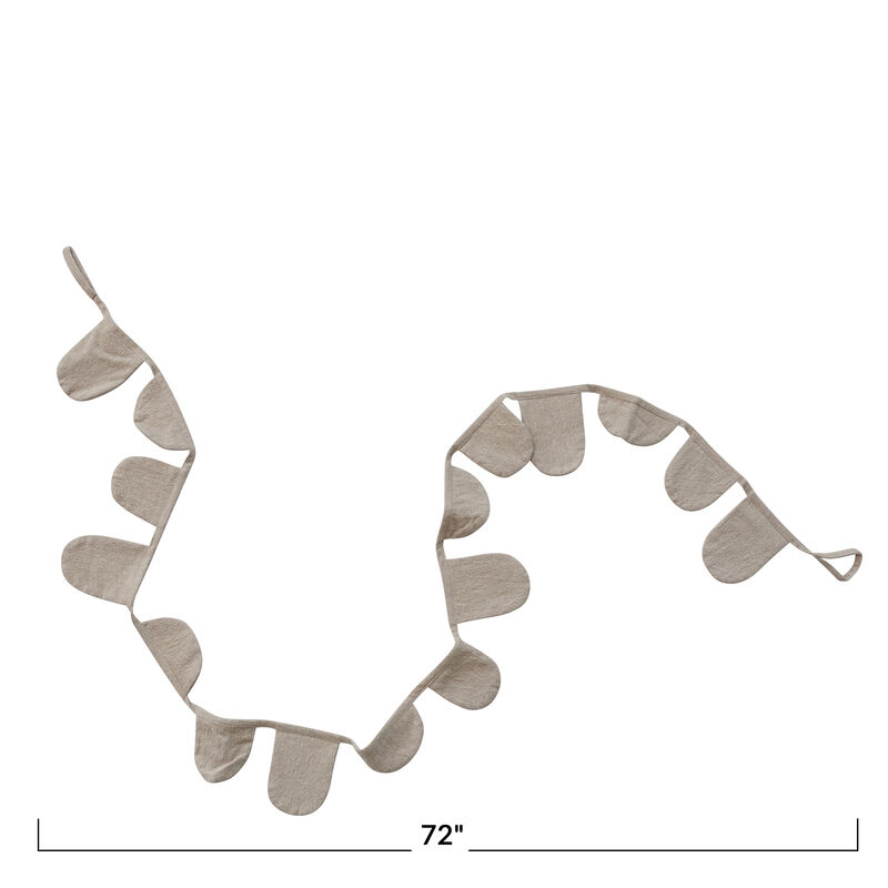 Cotton Scalloped Holiday Garland, Beige image number 1